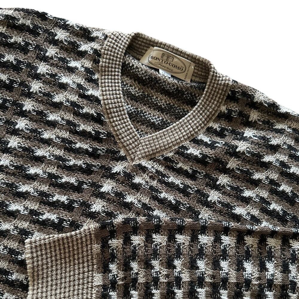 Vintage Pronto Uomo Firenze V-Neck‎ Sweater - Made in Italy - Men's Size 52/L